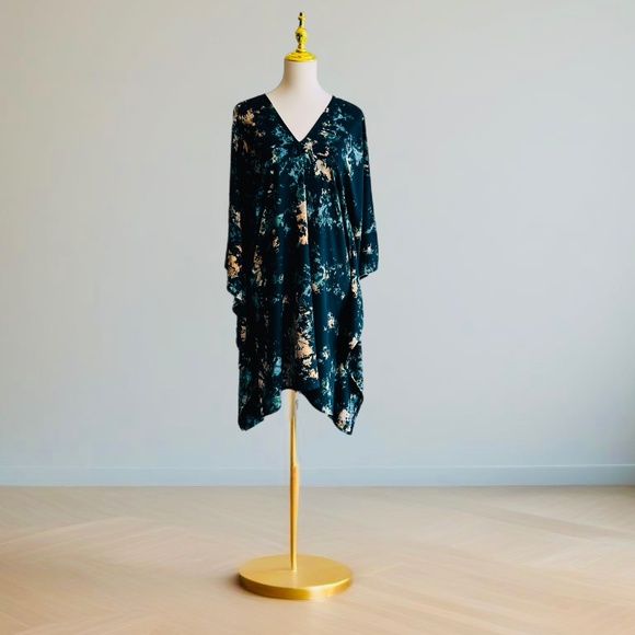 0027/ Short  Kaftan Dark Green Color - Picture 1 of 6